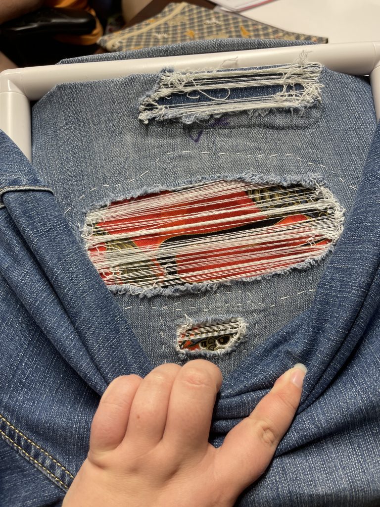 Repair Jeans with Sashiko and Whipstitches