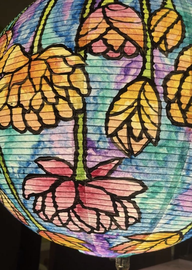 How to Make a Rice Paper Lantern into a Tiffany Inspired Lamp Cover
